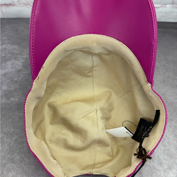 Gucci Fuchsia Lambskin Leather Pink Hat NWT - Picture 7 of 12